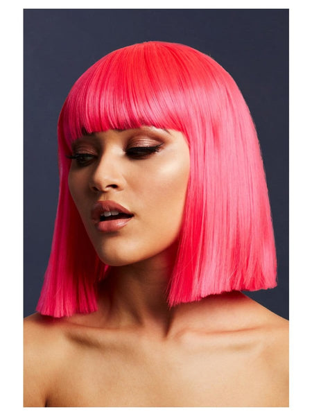 Lola Neon Pink Heat Resistant Accessory Wig
