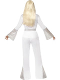 70s White Sequin Disco Women's Costume back