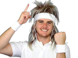 80's Costume Tennis Headbands And Wristband Set white