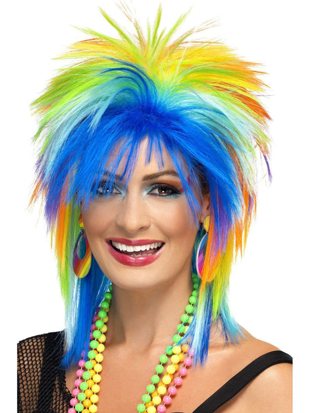 80s Rainbow Mullet Punk Wig