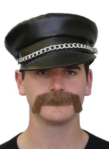 Brown Handlebar Moustache 70's Costume Stick-on Mo
