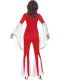 Abba 70s Super Trooper Red and White Flares Pant Suit Fancy Dress Costume back