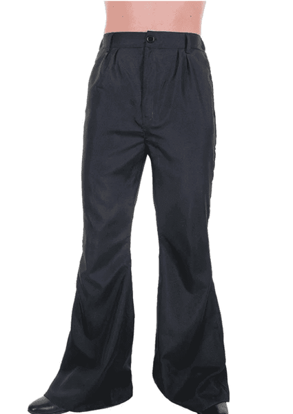 1970s Black Flares for Men with belt loops and pockets