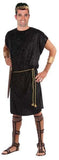 Image of a Black Tunic Toga Roman: A classic, elegant black toga, ideal for Roman-themed attire or costume parties