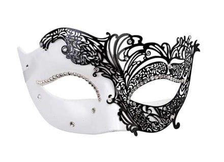 Black and White Filigree Masquerade Mask