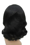 Black 1920's Side Part Costume Wig back