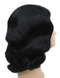 Black 1920's Side Part Costume Wig right side