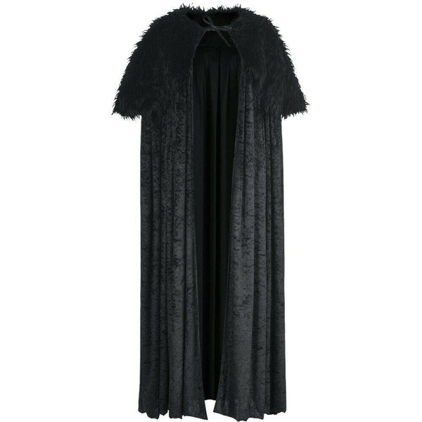 Medieval Black Furry Men's Cloak