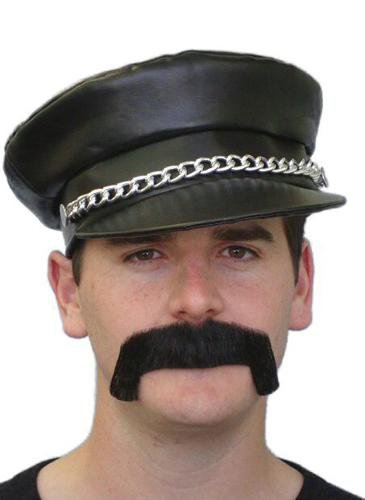 Black Handlebar Moustache Merv Costume Stick-on Mo