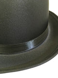 Black Satin Costume Bowler Hat Deluxe Fancy Dress Quality