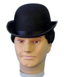Black Satin Costume Bowler Hat Deluxe Fancy Dress Quality
