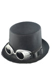 Black steampunk hat with googles