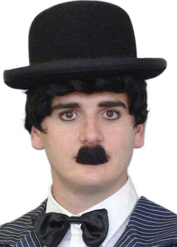Black Stick-On Costume Charlie Chaplin Moustache