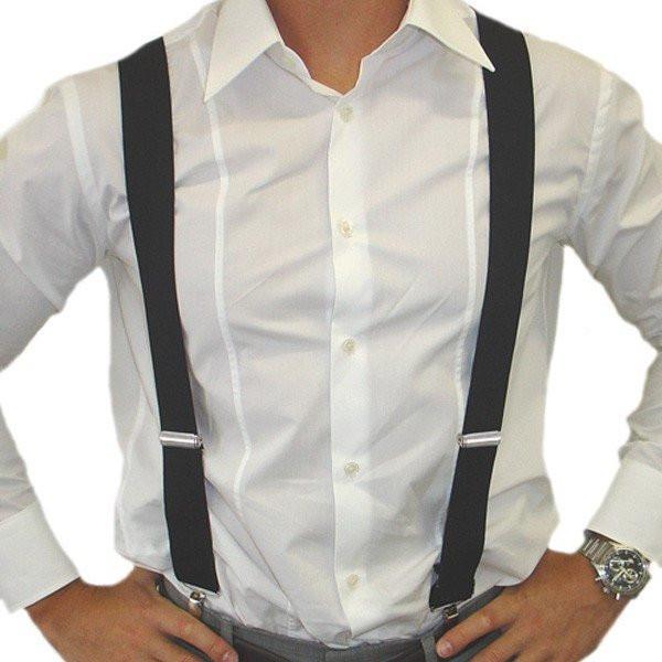 Black Unisex Men Women Braces Adult Suspenders