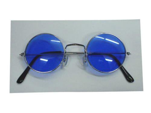 Blue Round Hippie Glasses Rock Star Costume Sunglasses
