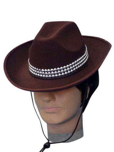 Brown Costume Cowboy Hat with Silver Band