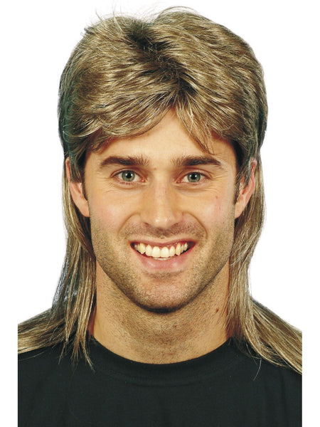 Brown with Blonde Highlights Mullet Wig