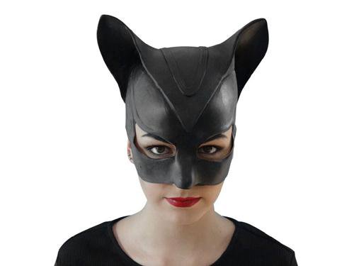 Full face overhead catwoman latex costume mask