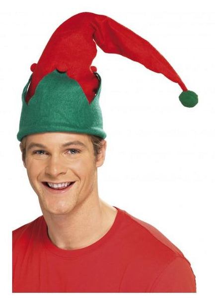 Christmas Elf Long Hat with Pom Poms