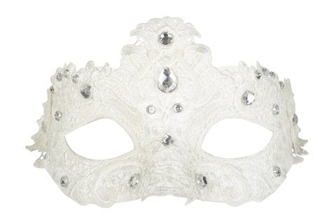 Masquerade Cream Lace Crystal Women's Eye Mask