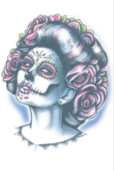 Day of the Dead - Senora Muerte - Temporary Tattoo