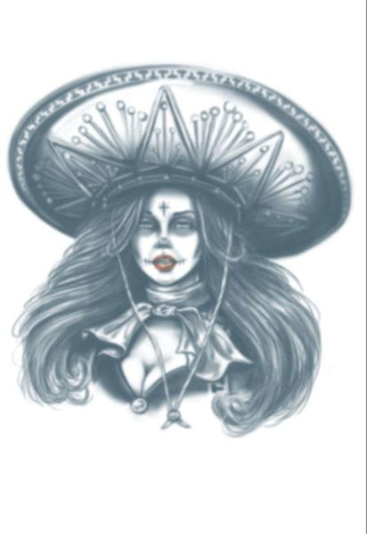Tattoos - Bandita Day of the Dead Mexican Temporary Tattoo