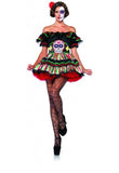 Day of the Dead Doll Mexican Halloween Costume full shot