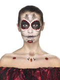 Day of the Dead Temporary Face Tattoo and Face Paint Set Next Step
