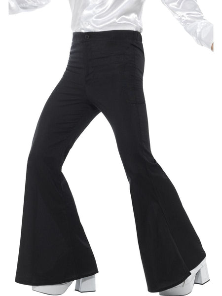 Disco 60s 70s Black Flares Retro Bell Bottoms Flared Trousers