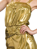 Disco Diva 70s Solid Gold Women's Jumpsuit close up