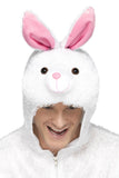 Easter Bunny Fancy Dress Adult White Rabbit Animal Costume Hood