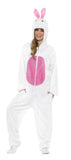 Easter Bunny Fancy Dress Adult White Rabbit Animal Costume Jumpsuit Woman