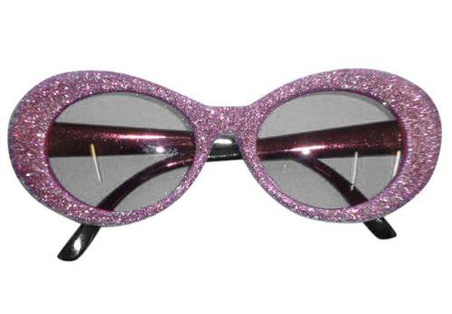 Pink Fancy Dress Glitter Elton John Glasses