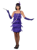 Flapper Costume Purple Short front