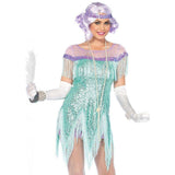 1920's Rental Costumes - Women's Aqua Flapper Fancy Dress Hire Costume