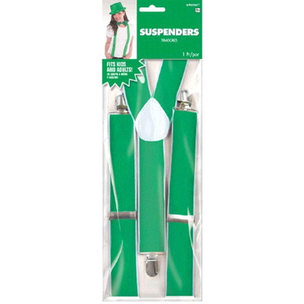 St Patrick's Day Green Suspenders