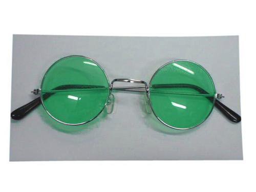 Green Round Hippie Glasses Rock Star Costume Sunglasses