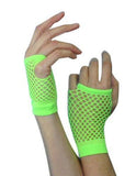 Green Short 1980's Fishnet Gloves