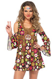 Hippie Women's Starflower Hippy Fancy Dress Party Costume 