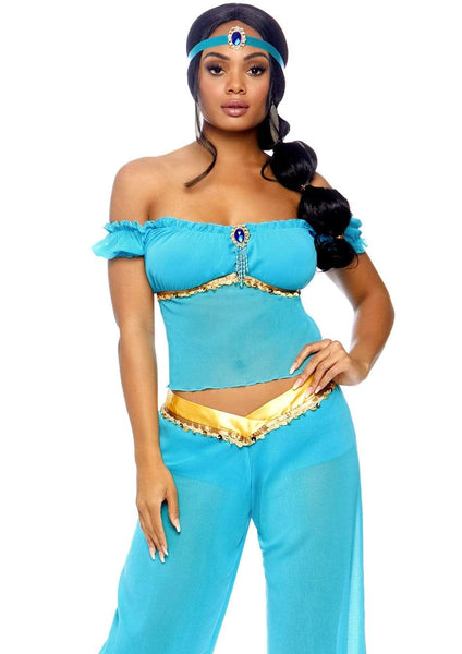 Jasmine Arabian Belly Dancer Genie Princess Womens Costume