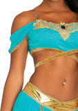 Jasmine Oasis Princess Arabian Sexy Belly Dancer Genie Womens Costume crop top