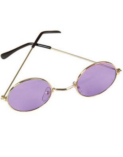 Hippie Purple Round Glasses Rock Star Costume Sunglasses