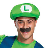 Super Mario Luigi Classic Adult Costume Hat and Moustache