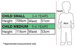 MIKE WAZOWSKI DELUXE COSTUME, CHILD size chart