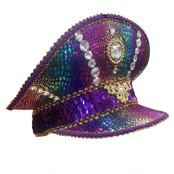 Mardi Gras Festival Hat Purple Sequin Visor