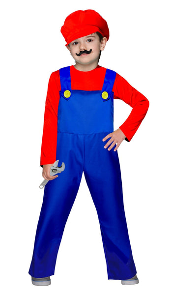 Plumber Boy Mario Child Costume