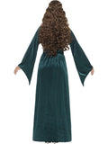 Medieval Maid Marion Emerald Fancy Dress Costume back