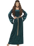 Medieval Maid Marion Emerald Fancy Dress Costume
