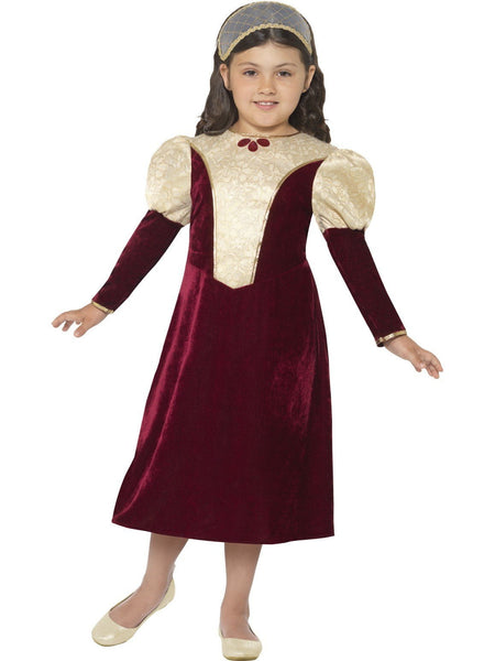 Medieval Tudor Damsel Historical Princess Costume for Girls