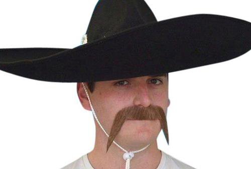 Mexican Brown Moustache Western Cowboy Bandit Costume Mo